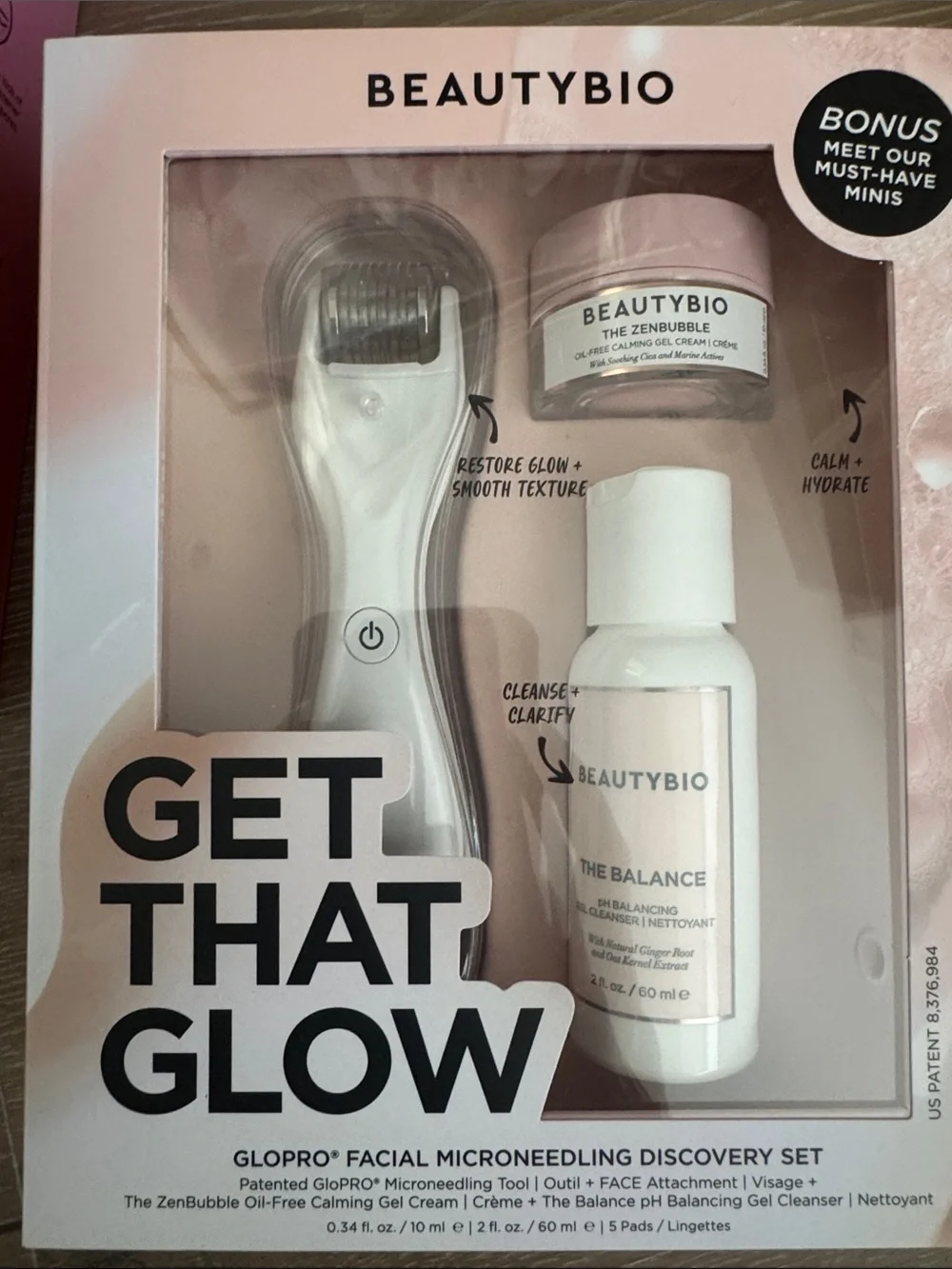 BeautyBio Get That Glow Microneedling Set — Pink